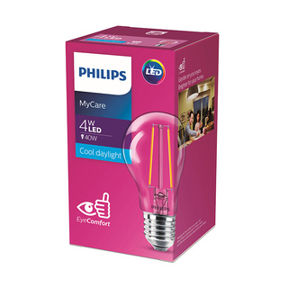 🔥แนะนำ!! หลอดไฟ LED ฟีลาเมนต์ 4 วัตต์ Cool Daylight PHILIPS รุ่น CLASSIC4W A60 E27 Light Bulbs