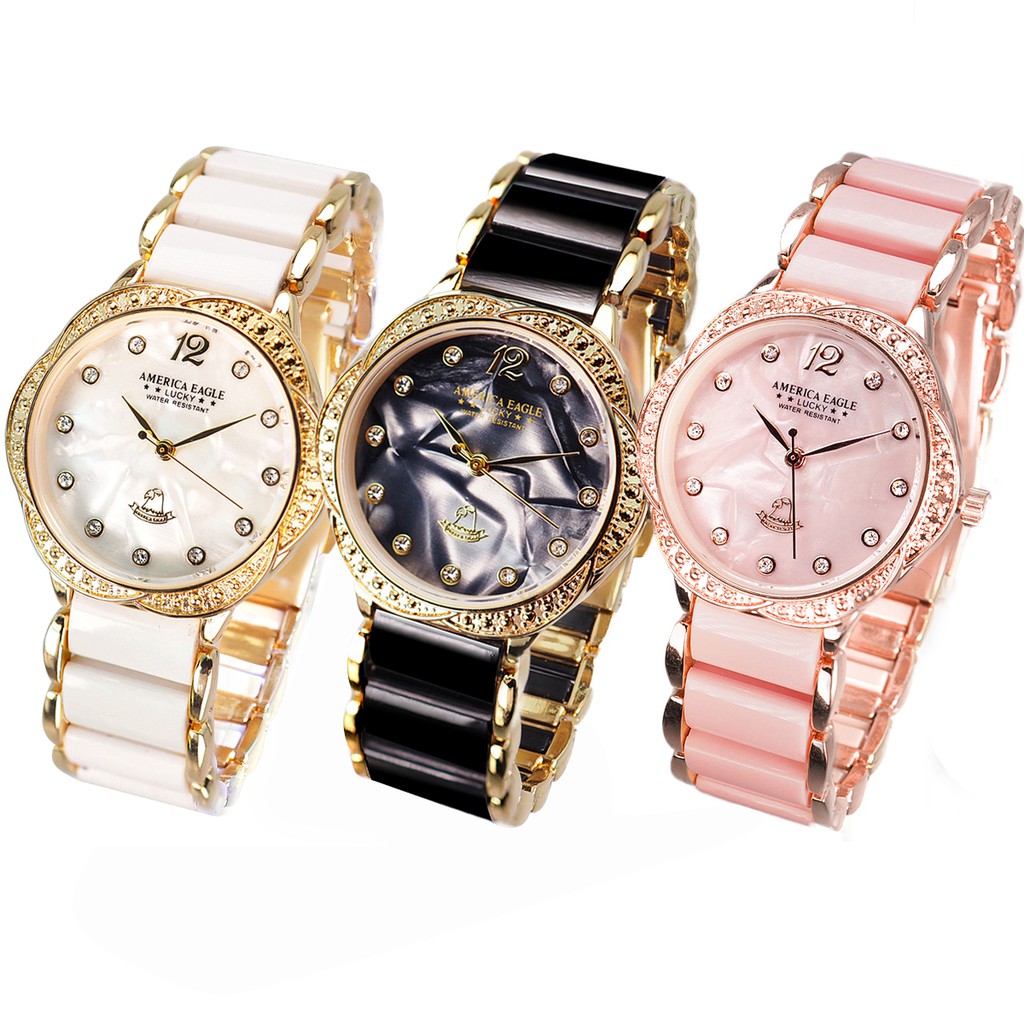 นาฬิกา AMERICA EAGLE สำหรับผู้หญิง สายสแตนเลส ของแท้ กันน้ำ แถมกล่อง ชำระเงินปลายทางได้  รุ่น AE065L
