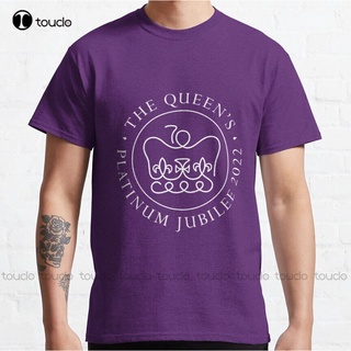 เสื้อยืด พิมพ์ลาย Queen Platinum Jubilee 2022 สไตล์คลาสสิก เหมาะกับของขวัญคริสต์มาส สําหรับผู้หญิง และผู้ชาย