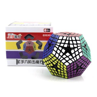 Rubik 6x6x6 Megaminx Shengshou สีดำของเล่นสำหรับเด็ก