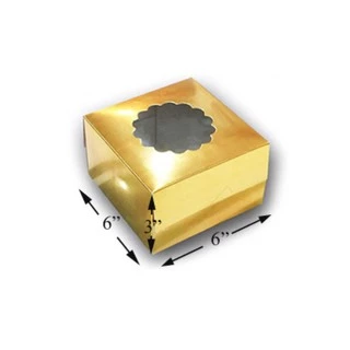 กล่องเค้กแม็ค 0.5 ปอนด์ ขนาด 6x6x3 นิ้ว (50 ใบ) INH109