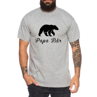 เสื้อยืดโอเวอร์ไซส์เสื้อยืดลําลอง สําหรับผู้ชาย แขนสั้น พิมพ์ลาย Papa Bear ทรงสลิมฟิต แบบตลก ใส่ได้ทุกวันS-3XL