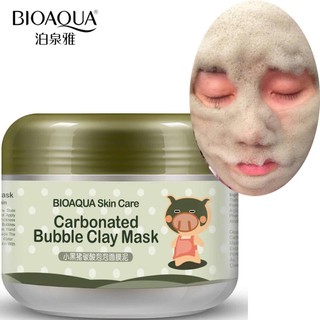 มาส์กหมูฟองฟู่ BIOAQUA Carbonated Bubble Clay Mask ดีท็อกซ์ผิวเสีย ฟื้นคืนผิวใส ผิวสวยใสทันทีหลั