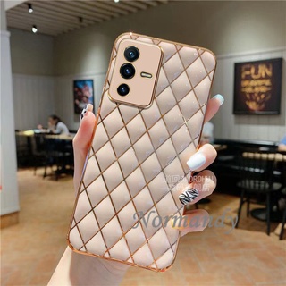 Ready Stock เคส Handphone Case VIVO V23 X70 Pro 5G Fashion Lingge Plating Drop Full Lens Protective Case Silicagel Soft Case เคสโทรศัพท์