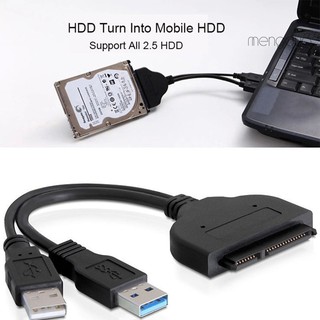 Md ฮาร์ดดิสก์ไดรฟ์ SATA 7+15 Pin 22 to USB 2.0 อะแดปเตอร์สายเคเบิ้ล สําหรับ 2.5 HDD แล็ปท็อป