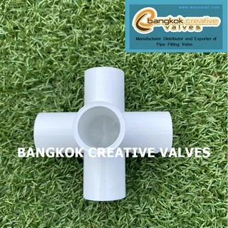 ข้อต่อ PVC ห้าทาง ข้อต่อห้าทาง ห้าทาง สีฟ้า/สีขาว A3
