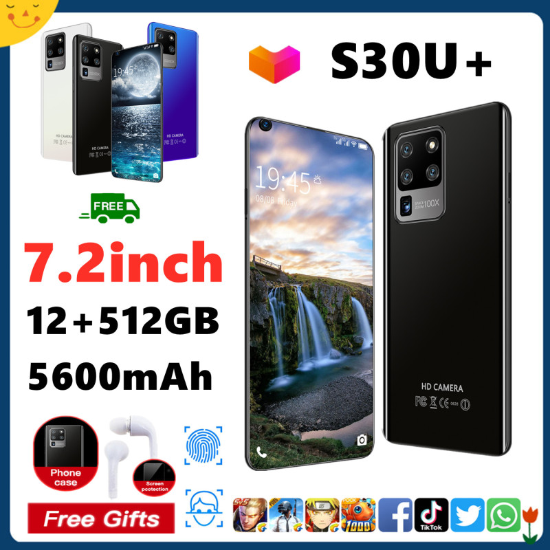 S30U+ Android 10.0 จอ7.2 นิ้วแบบเต็มหน้าจอ HD RAM12GB+ ROM512GBSmartphone มือถือ  โทรศัพท์เกม  มือถื