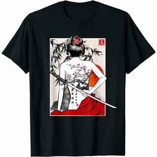 เสื้อยืด พิมพ์ลายซามูไร เชอร์รี่ ซากุระ สไตล์ญี่ปุ่น วินเทจ