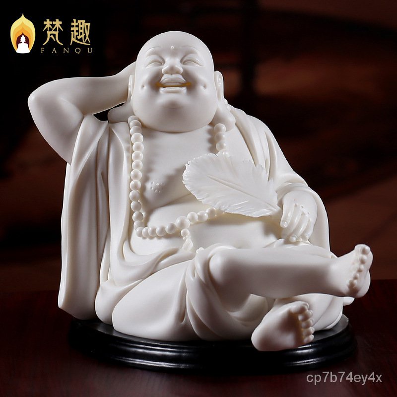 Fanqu Dehua ประติมากรรมพอร์ซเลนสีขาวเครื่องประดับงานฝีมือ คอลเลกชันผลงานของอาจารย์ Lin Luyang/ได้รับ