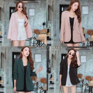 Blazer เสื้อสูท สีพื้น ยาวปิดสะโพก 💋 Minicloset