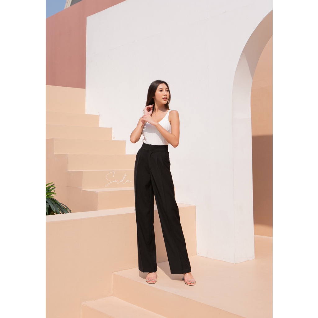 July28pants004 กางเกงทรงขากระบอก ซิปหน้า