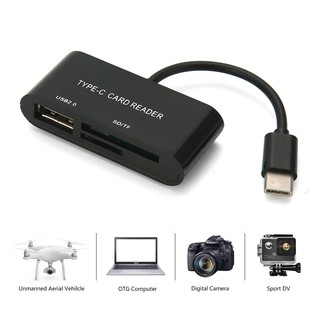 สาย แปลง usb c type c OTG with card reader sd tf card