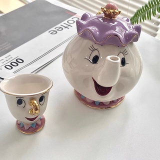 พร้อมส่ง🧸💓 ชุดถ้วยน้ำชา Mrs Potts and Chip จากเรื่อง Beauty and The Beast เป็นเซรามิกน้า น่ารักมากๆ กาน้ำชา ถ้วยชา