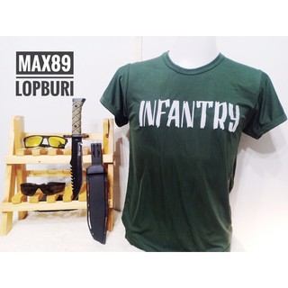 เสื้อทหาร ราบ INFANTRY เนื้อผ้านาโน(ผ้าลื่น) พร้อมสกรีนหน้าหลัง