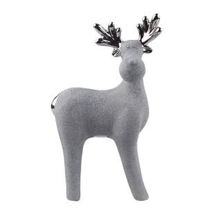 KASSA HOME รูปปั้นเซรามิก Tribe Reindeer รุ่น CF93F70-11.5 สีเทา - เงิน