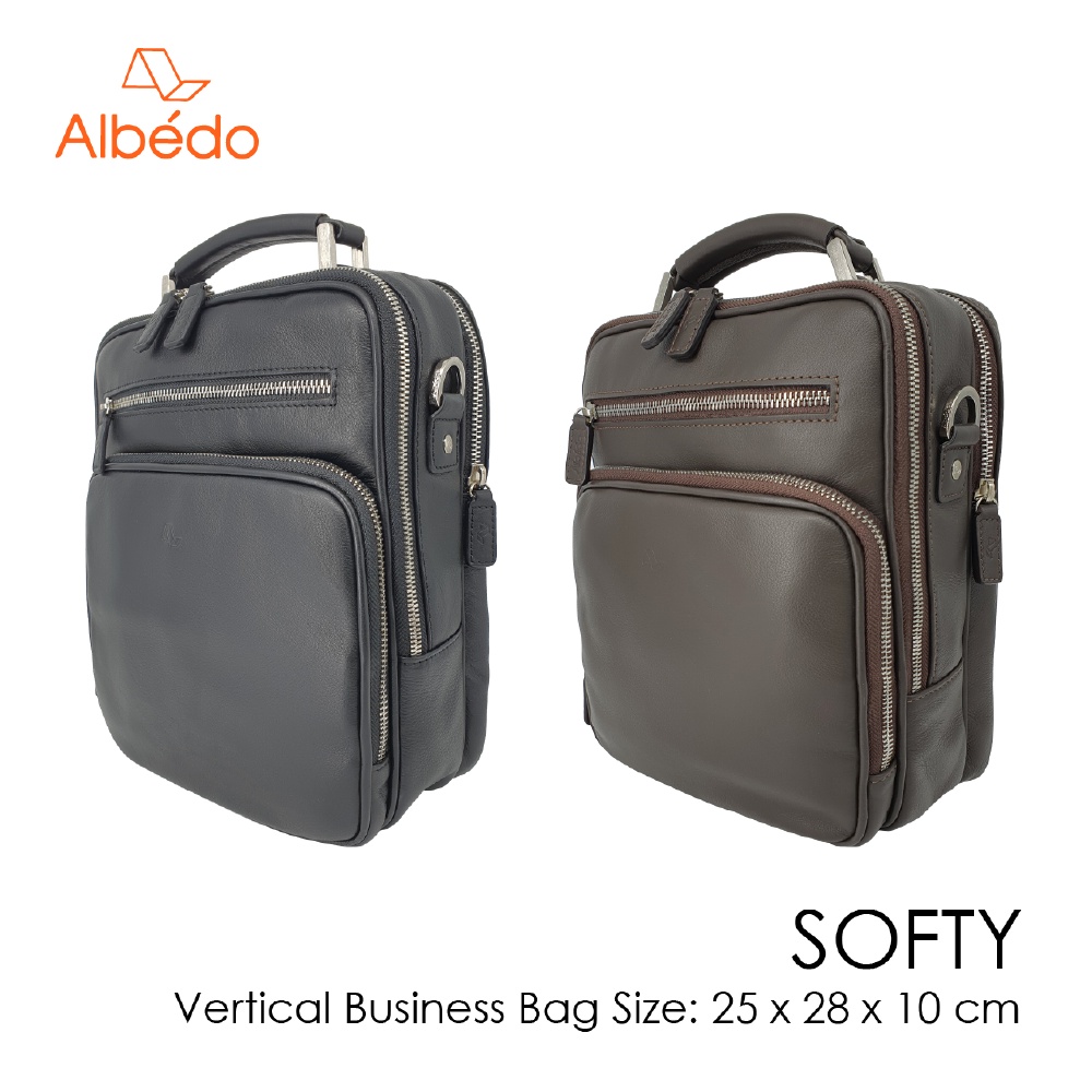 [Albedo] SOFTY VERTICAL BUSINESS BAG กระเป๋าเอกสาร สะพายข้าง หนังแท้ รุ่น SOFTY - SY04999/SY0479