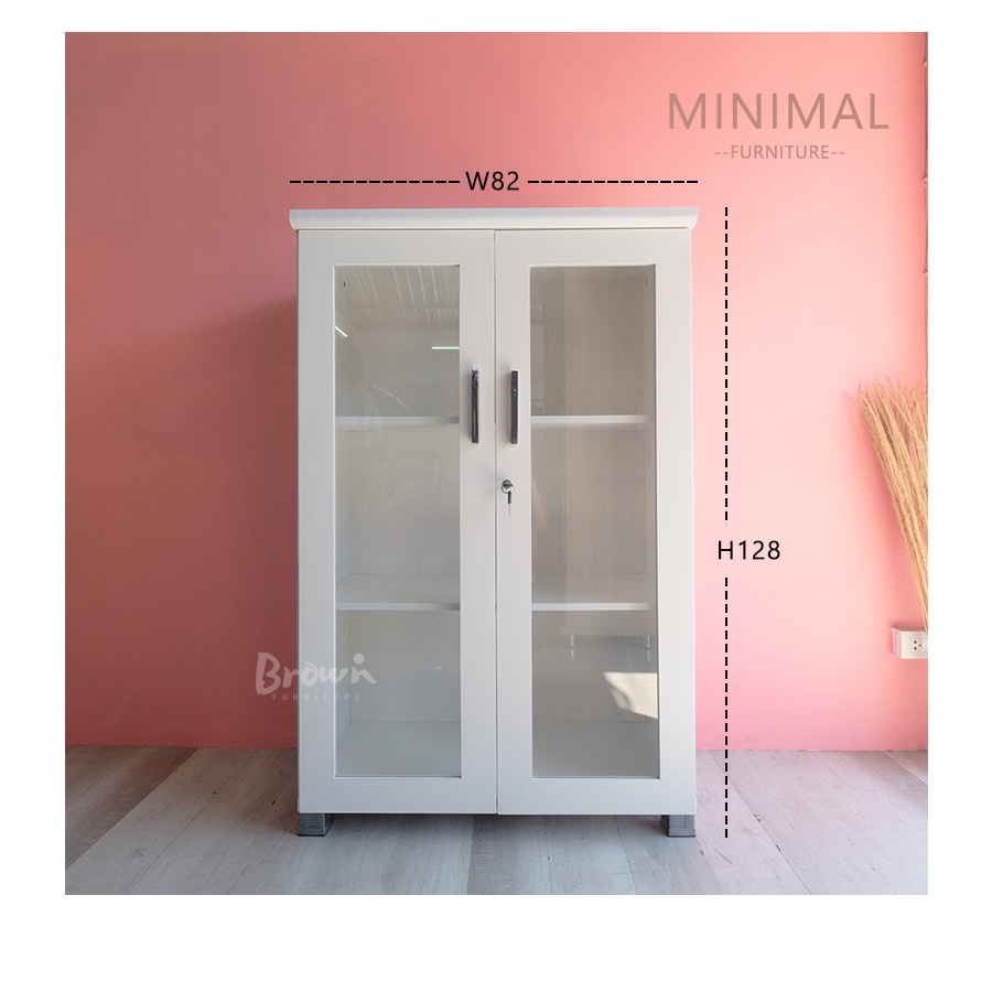 ตู้โชว์กระจก ตู้เก็บของ กว้าง82x40x128ซม. มี5สี *มีวิธีประกอบสินค้า[สินค้าพร้อมส่ง ]Brownfurniture – โปรปัง