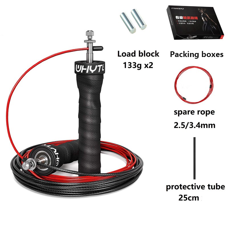 【Includes load blocks】 Exercise speed, Jump Rope, Skipping Rope, Pro Ball Bearing, Non-Slip Ball Bearings, Training S