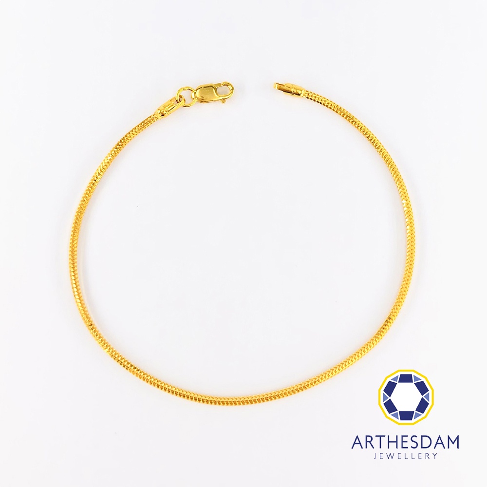 Arthesdam Jewellery 916 Gold Round Box Chain Bracelet [สร้อยข้อมือ]