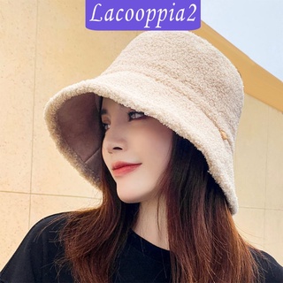 [Lacooppia2] หมวกบักเก็ตหมวกขนสัตว์เทียมสําหรับฤดูใบไม้ร่วงฤดูหนาว