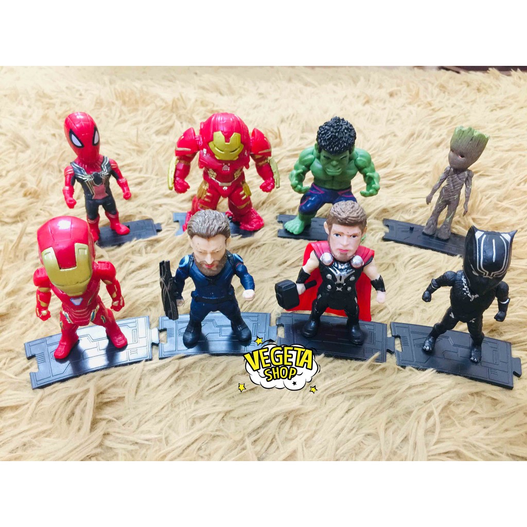 Marvel Avengers Model - Hulk Spider Iron Man Suit Captain Thor Wakanda Groot - 10cm