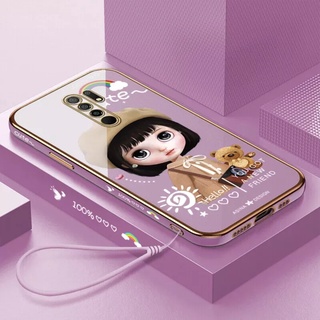 เคสโทรศัพท์มือถือ ซิลิโคน ขอบตรง ลายตัวอักษร Beret Girl หรูหรา สําหรับ Redmi note9 Redmi note9Pro note9S Redmi note8 note8Pro note7 note7pro note8T