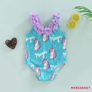 MG-Baby Kids Girls One-piece Bikini, Elastic Sleeveless Animal Print Swimsuit for Summer Beach