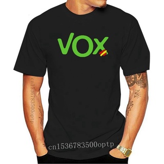 เสื้อยืดผ้าฝ้ายพิมพ์ลายแฟชั่น เสื้อยืด พิมพ์ลายโลโก้ Roly Con Logo Vox Espa สําหรับผู้ชายเสื้อยืดลําลอง