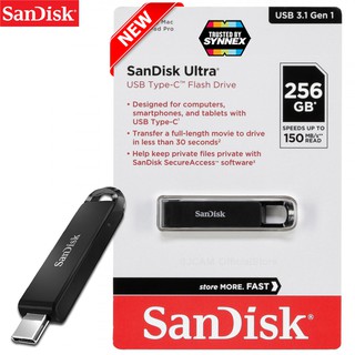 SanDisk Flash Drive Ultra USB 3.1 Gen 1 Type-C 256GB (SDCZ460-256G-G46) แฟลตไดซ์ แฟลชไดร์ฟ ซินเน็ค รับประกัน Synnex 5 ปี