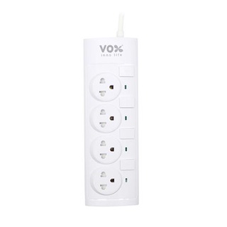 อุปกรณ์ไฟฟ้า ปลั๊กพ่วง รางปลั๊กไฟ 4 ช่อง 4 สวิตช์ VOX NO02-4402 5 ม. สีขาว มีคุณภาพผ่านมาตรฐาน