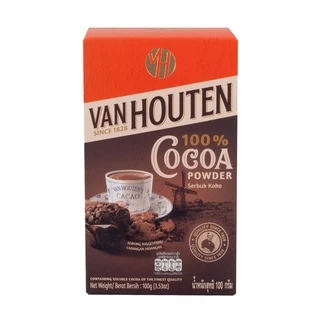 Van Houten Cocoa Powder 100% 100 g. from Indonesia แวน ฮูเต็น โกโก้ผง 100% 100 g.