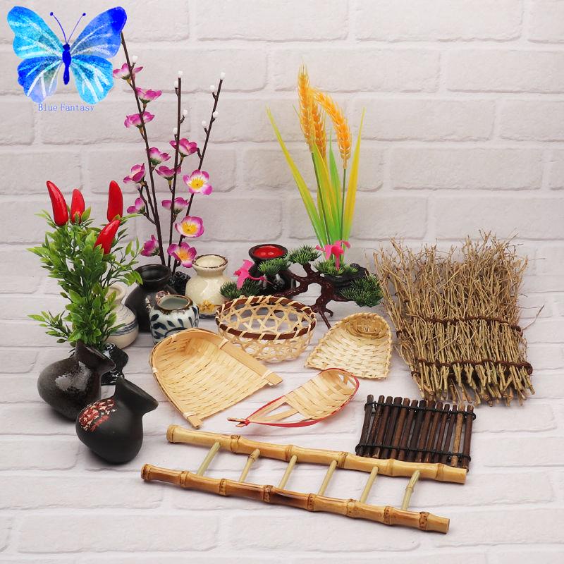 [Blue Fantasy]-จานญี่ปุ่น ตกแต่งจานตกแต่งด้วยรั้วไม้ไผ่ แถวไม้ไผ่ บาร์บีคิวญี่ปุ่น ซาซิมิ ตกแต่ง จาน