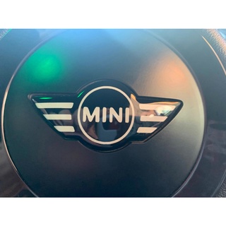 MINI Steering Wheel Emblem Badge แผ่นปิดโลโก้ MINI พวงมาลัย (สีขาว) สำหรับ MINI Gen1 R50-R53 Gen2 R55-R61 Gen3 F54-F60