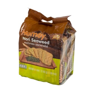 โฮมมี่ ขนมปังกรอบรสสาหร่าย 120 กรัม (6 ซอง) Homy Biscuits Seaweed Flavor 120 g (6 sachets)