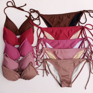 ชุดว่ายน้ำ minimalชุดว่ายน้ำผู้หญิง Berry Color bikini spaghetti บิกินี่ สปาเกตตี้สีหวานแนวเบอรี่ สุดเซีกซี่ ฮอทเซลล์