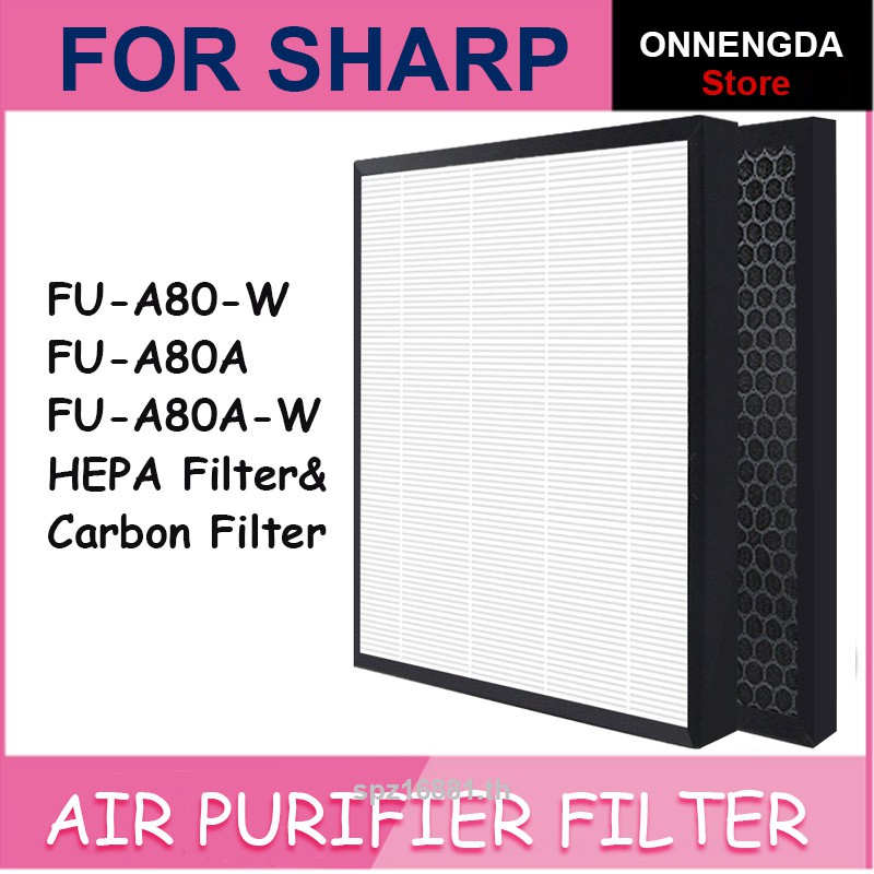 แผ่นกรองคาร์บอน Hepa Fz-A80sfe แบบเปลี่ยน สําหรับเครื่องฟอกอากาศ Sharp Fu-A80-W Fu-A80a Fu-A80a-W Fz-A80hfu Fu-A80jw 2 ชิ้น
