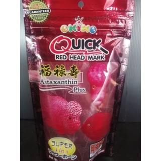 อาหารปลาหมอสี OKIKO QUICK RED 100 g. (เร่งสี เร่งโหนก เร่งมุก)