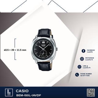 นาฬิกาข้อมือ Casio รุ่น BEM-150L-1AVDF นาฬิกาข้อมือผู้ชาย สายหนังแท้