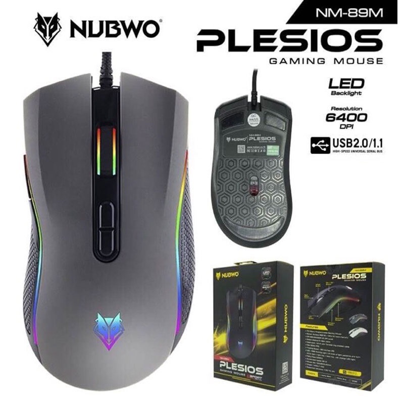 เมาส์เกมมิ่ง เมาส์มาโคร NM-89M / NM-90M2 / NM-92M NUBWO เมาส์ PLESIOS USB Mouse Macro ของแท้