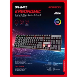 Gadon x คีย์บอร์ด Gadonx GK-8475 Gaming Keyboard