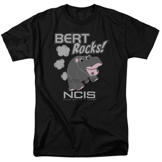 เสื้อยืดผ้าฝ้ายพิมพ์ลายขายดี เสื้อยืด พิมพ์ลาย Ncis Tv Show Bert The Farting Hippo Bert Rocks คุณภาพสูง