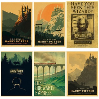 Classic Movie Harry Potter Posters Retro Kraft Paper Poster Wall Sticker HD Printed Art Pictures Living Room Bar Home Decor Painting