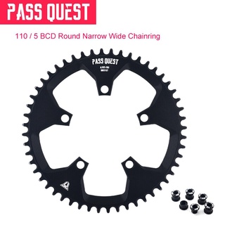 Pass QUEST 110BCD จานหน้าจักรยาน ทรงกลม แคบ กว้าง 5 ขา 42T 44T 46T 48T 50T 52T สีแดง สําหรับ 3550 APEX RED