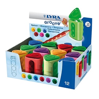 (โค้ดINCSM4Lขั้นต่ำ49ลด20) LYRA Groove Twin-Hole Sharpener (กบเหลาดินสอ 2 รู) 7311250 6 สี