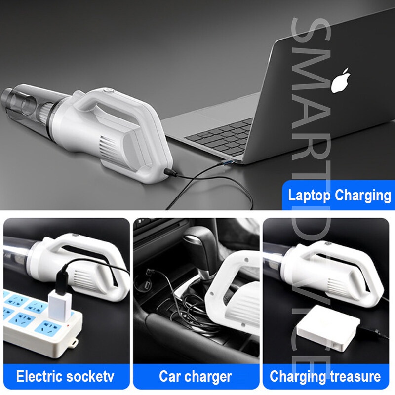 ไร้สายชาร์จ USB Collector เครื่องดูดฝุ่นแบบมือถือสำหรับรถบ้าน12000Pa ...