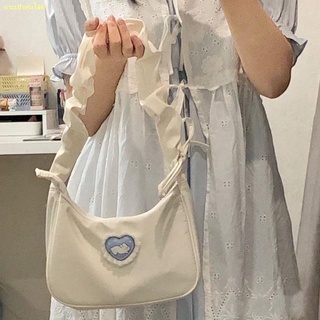 คะนอง#🍖🍗2021 new love rabbit underarm bag women s shoulder bag crescent bag folds cute drawstring handbag