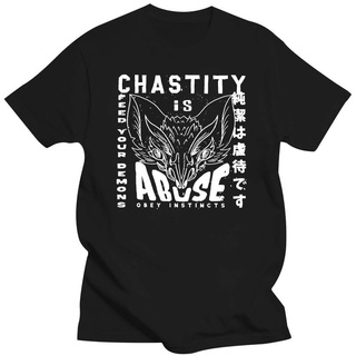 เสื้อยืดลําลอง ผ้าฝ้าย 100% แขนสั้น คอกลม พิมพ์ลาย Chastity Is Abuse สําหรับผู้ชาย 2022