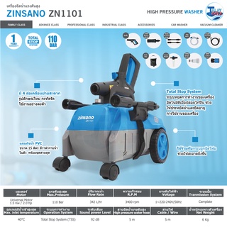 เครื่องฉีดน้ำแรงดันสูง 110 บาร์ Zinsano รุ่น ZN1101