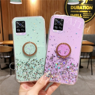 เคสโทรศัพท์ VIVO V20 Pro /Vivo V20 Phone Case With Ring Stand Holder Bling Star TPU SoftCase เคส VIVO V20Pro Cover