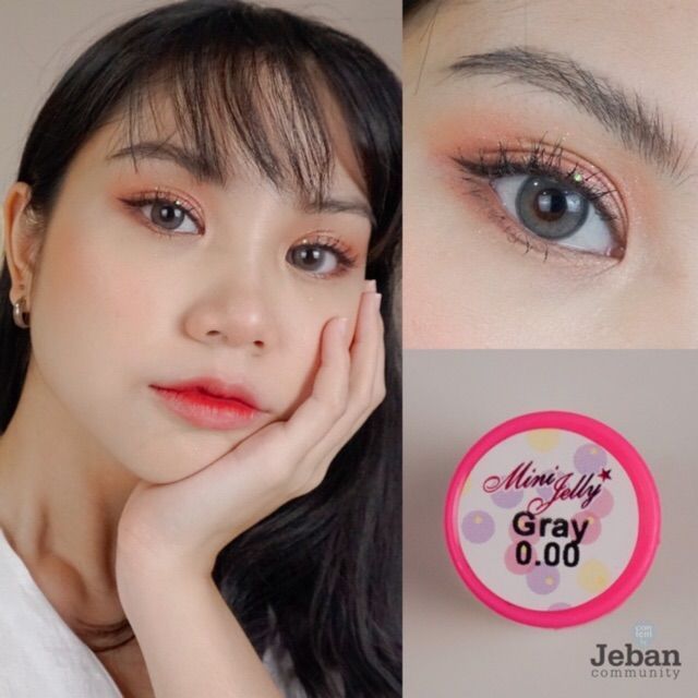 💖 Kitty Kawaii ๑ Mini Jelly สายตา -00 ถึง -1000 brown gray Contactlens  บิ๊กอาย คอนแทคเลนส์ ราคาถูก 